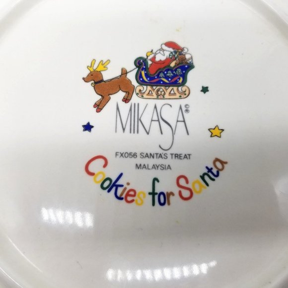 Mikasa Cookies For Santa Treat Plate Platter Reindeer Sleigh 11 Inch Ceramic FX0 - Picture 7 of 11